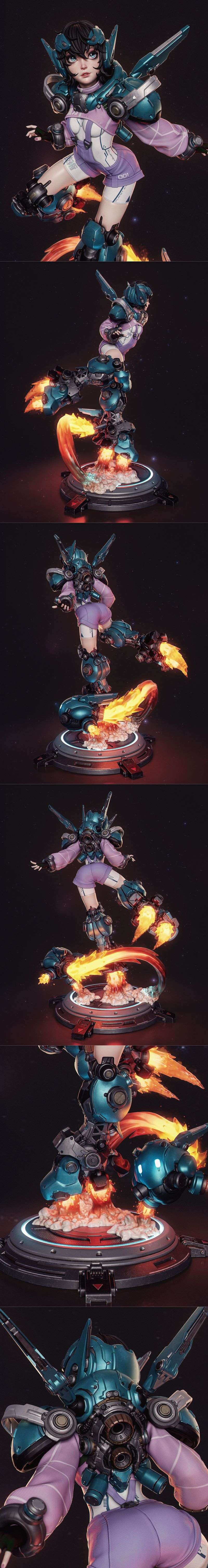 CA 3D Studios – Nillai and BBlue (Mechagirl) – 3D Print Model STL