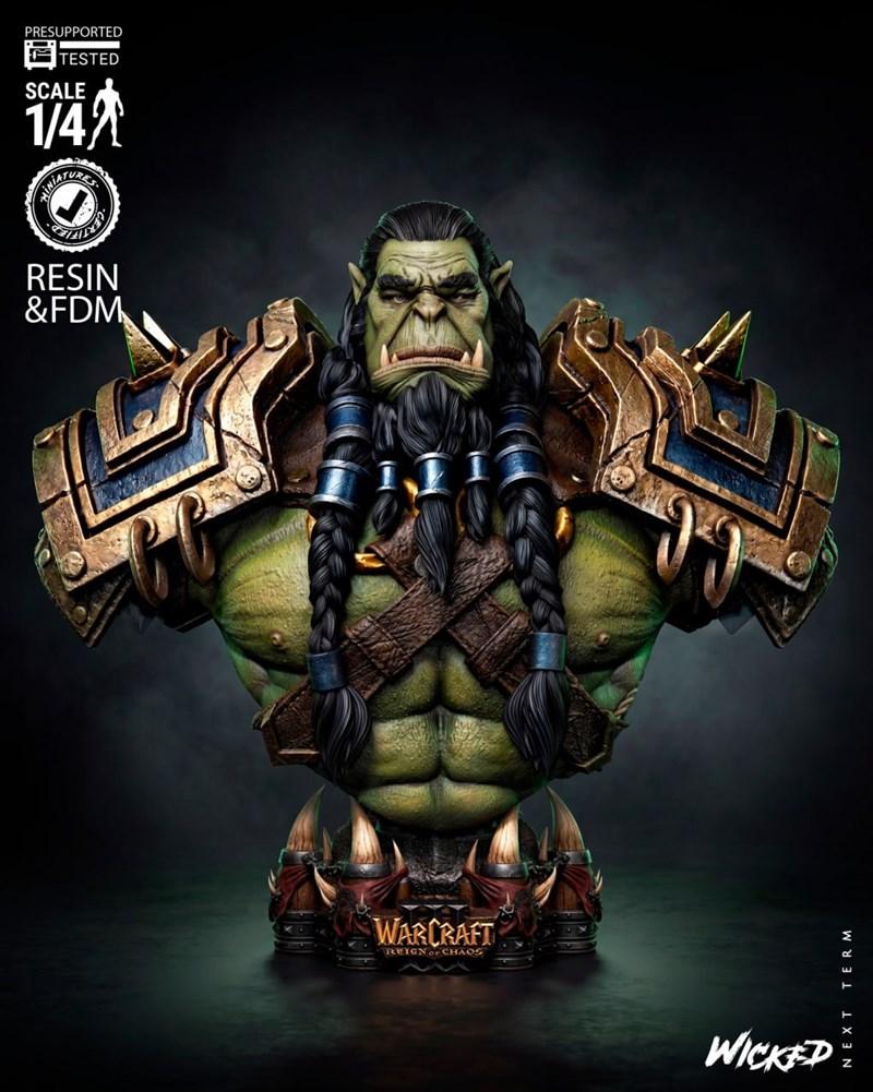 邪恶之王——萨尔头像雕塑 3D打印模型|Wicked – Thrall Portrait Bust – 3D Print Model STL