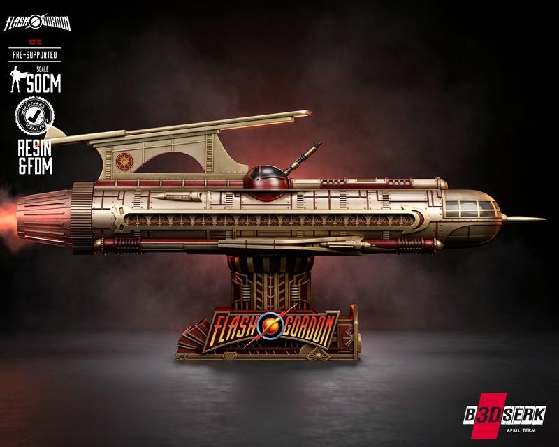 B3DSERK – Flash Gordon Ship – 3D Print Model STL