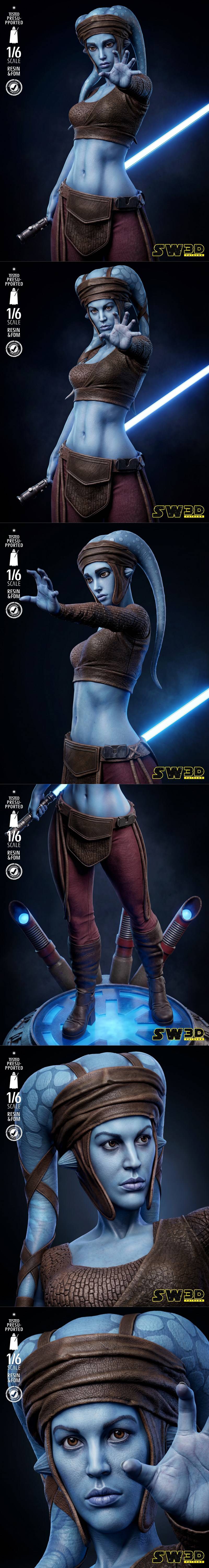SW3D – Aayla Secura Sculpture – 3D Print Model STL