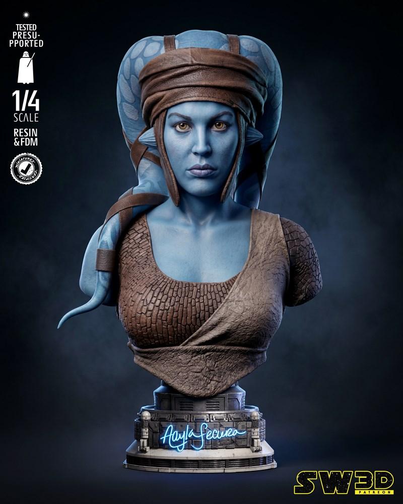 SW3D – Aayla Secura Portrait Bust – 3D Print Model STL