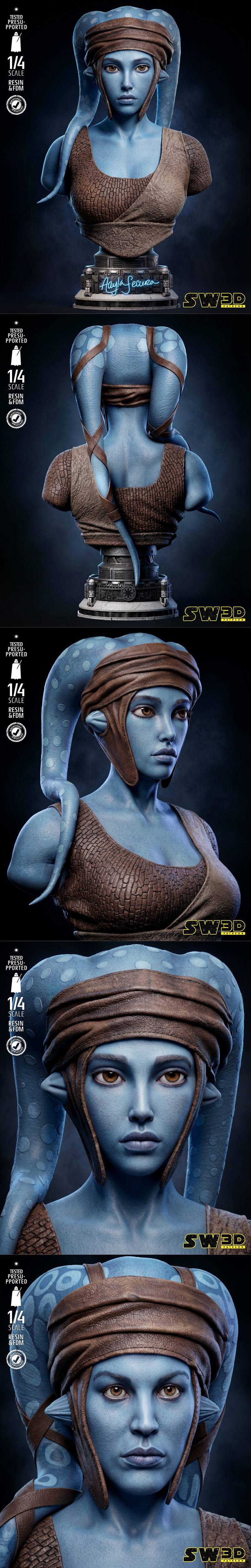 SW3D – Aayla Secura Portrait Bust – 3D Print Model STL