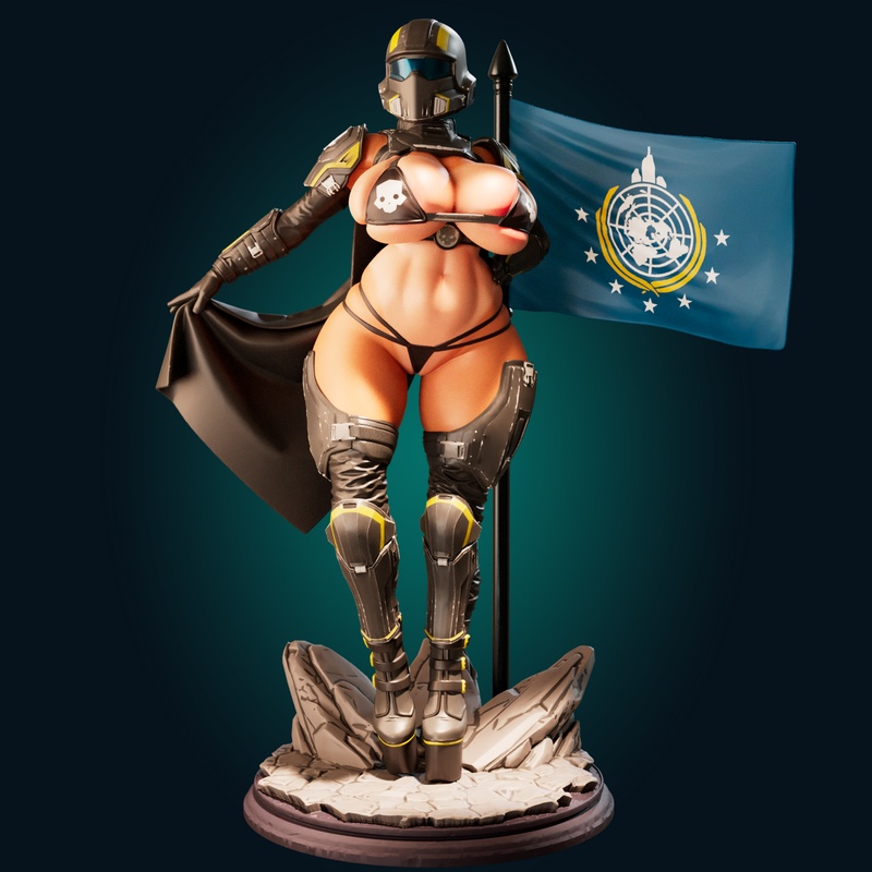 HellDiver女角色3D打印模型|Officer Rhu – HellDiver Girl – 3D Print Model