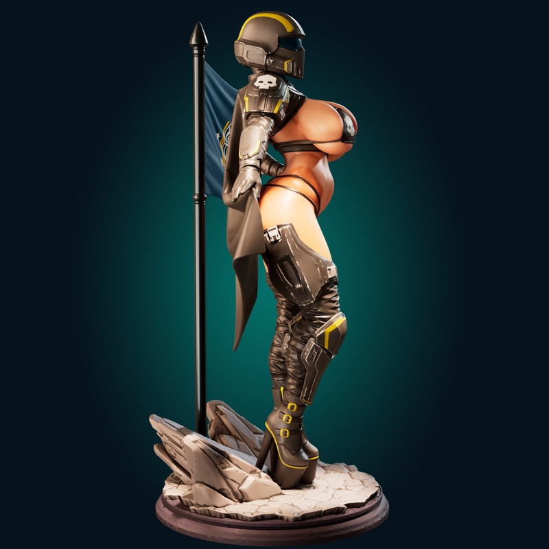 HellDiver女角色3D打印模型|Officer Rhu – HellDiver Girl – 3D Print Model