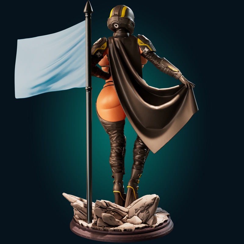 HellDiver女角色3D打印模型|Officer Rhu – HellDiver Girl – 3D Print Model