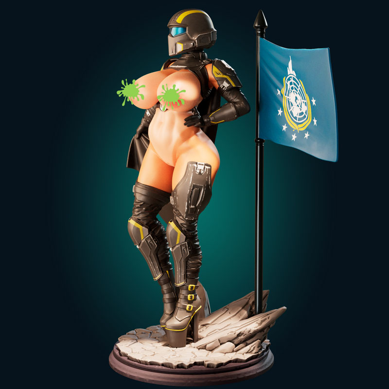 HellDiver女角色3D打印模型|Officer Rhu – HellDiver Girl – 3D Print Model