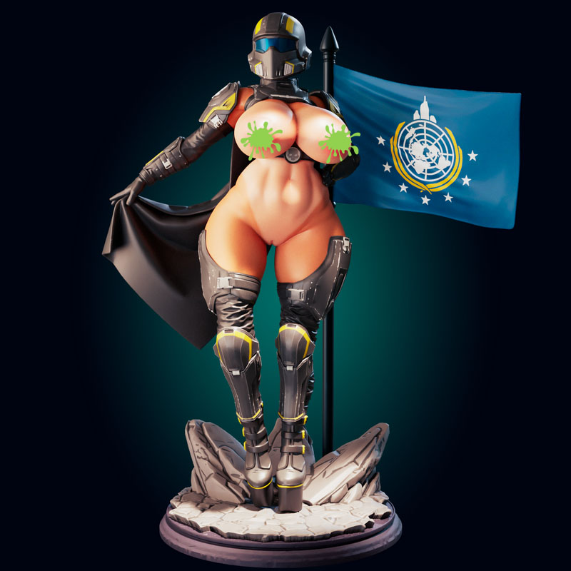 HellDiver女角色3D打印模型|Officer Rhu – HellDiver Girl – 3D Print Model