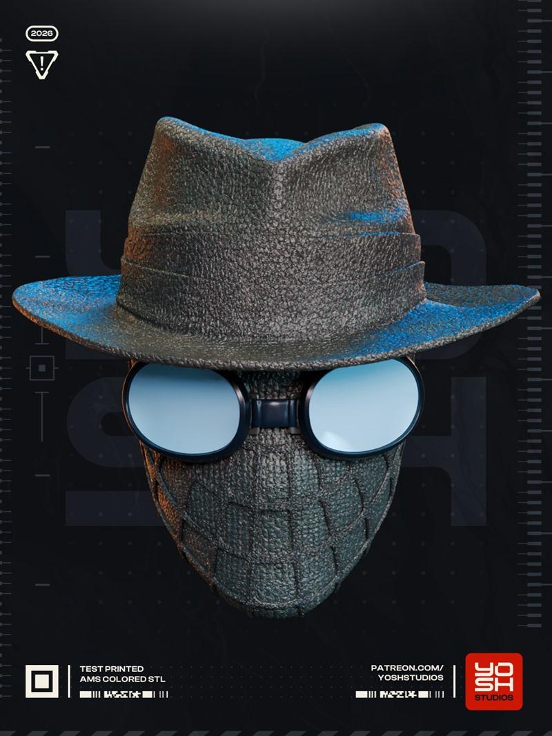 蜘蛛侠暗黑风格头盔 3D打印模型|Spider-Man Noir Helmet – 3D Print Model STL