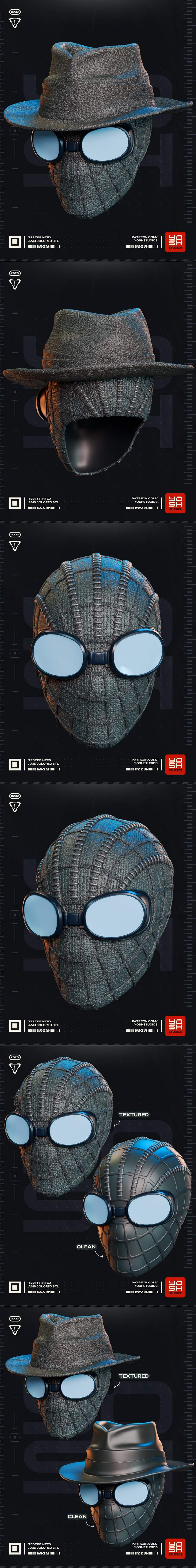 蜘蛛侠暗黑风格头盔 3D打印模型|Spider-Man Noir Helmet – 3D Print Model STL