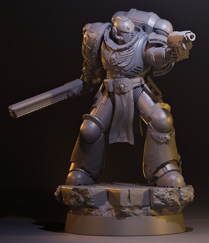 战锤40k - 超级蓝战士 - 3D打印模型|Warhammer 40k – Ultramarine Boy – 3D Print Model
