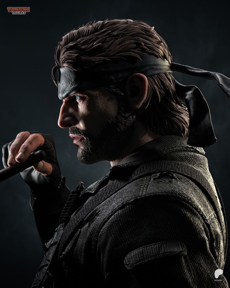 3D打印金属装备模型：大boss-狐妖造型|Tanuki Figures – Big Boss – Metal Gear – 3D Print Model