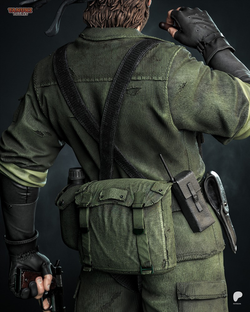 3D打印金属装备模型：大boss-狐妖造型|Tanuki Figures – Big Boss – Metal Gear – 3D Print Model