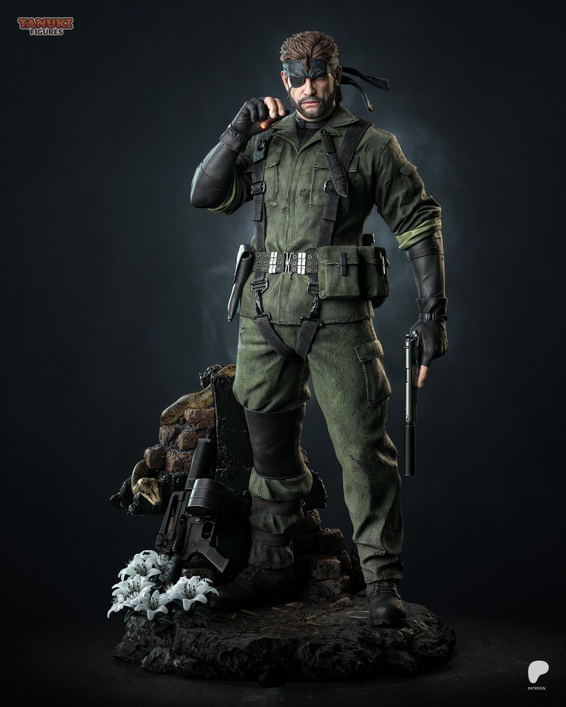 3D打印金属装备模型：大boss-狐妖造型|Tanuki Figures – Big Boss – Metal Gear – 3D Print Model