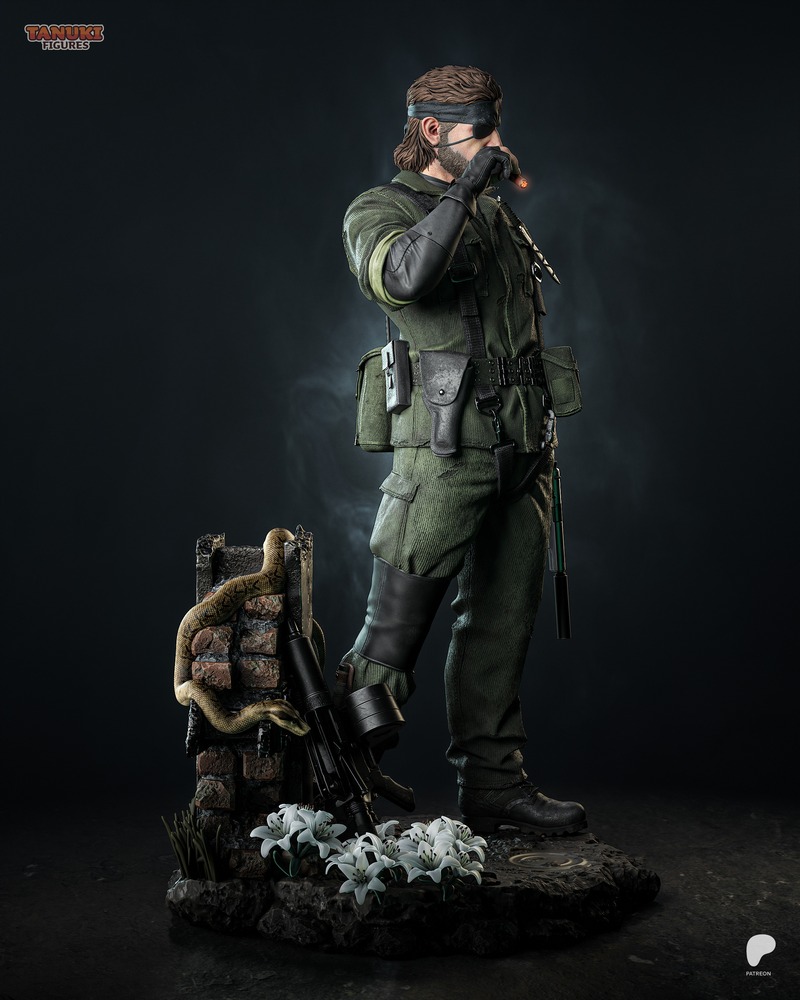 3D打印金属装备模型：大boss-狐妖造型|Tanuki Figures – Big Boss – Metal Gear – 3D Print Model