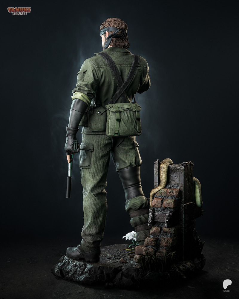 3D打印金属装备模型：大boss-狐妖造型|Tanuki Figures – Big Boss – Metal Gear – 3D Print Model