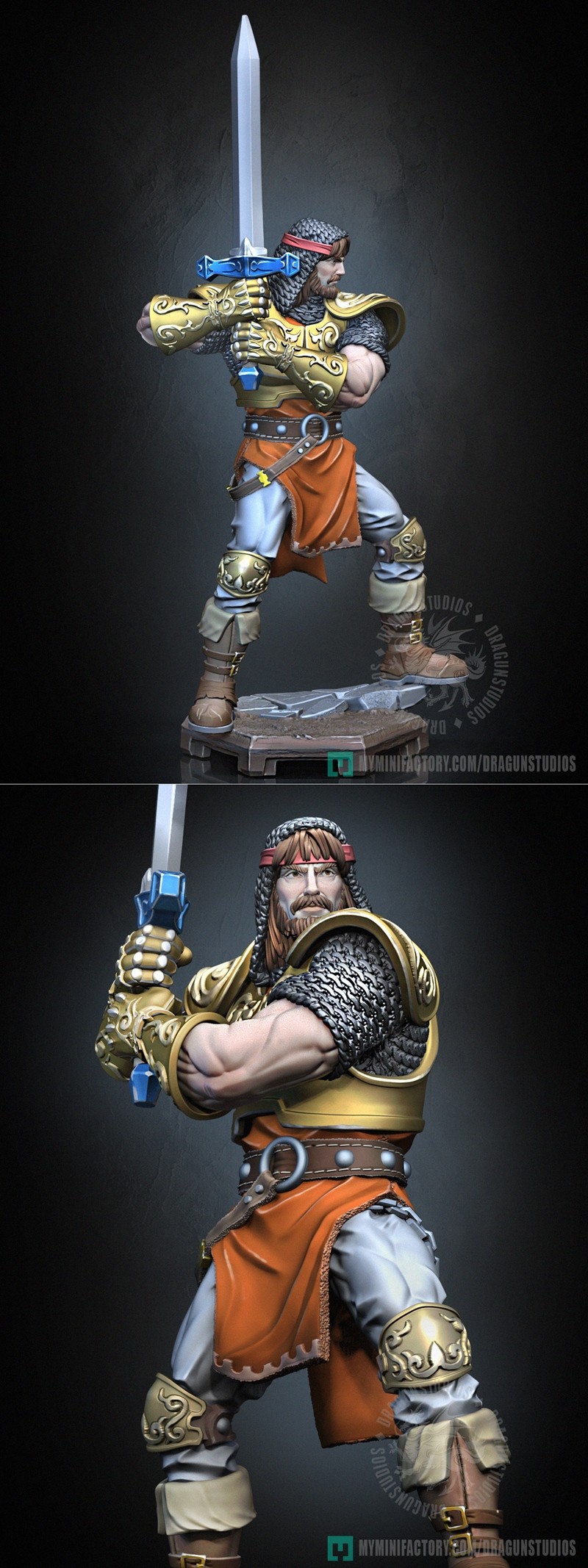 Dragun Studios旗下《亚瑟王》3D打印模型|Dragun Studios – King Arthur v1 – 3D Print Model STL