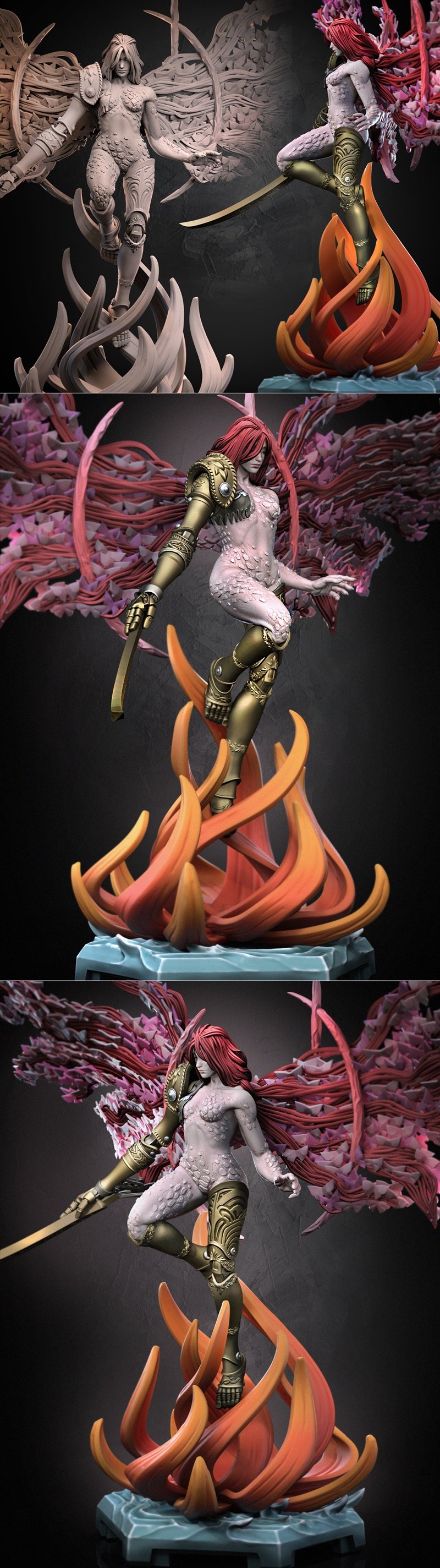 Dragun Studios - 马利妮 v2 - 3D打印模型|Dragun Studios – Malenia v2 – 3D Print Model STL