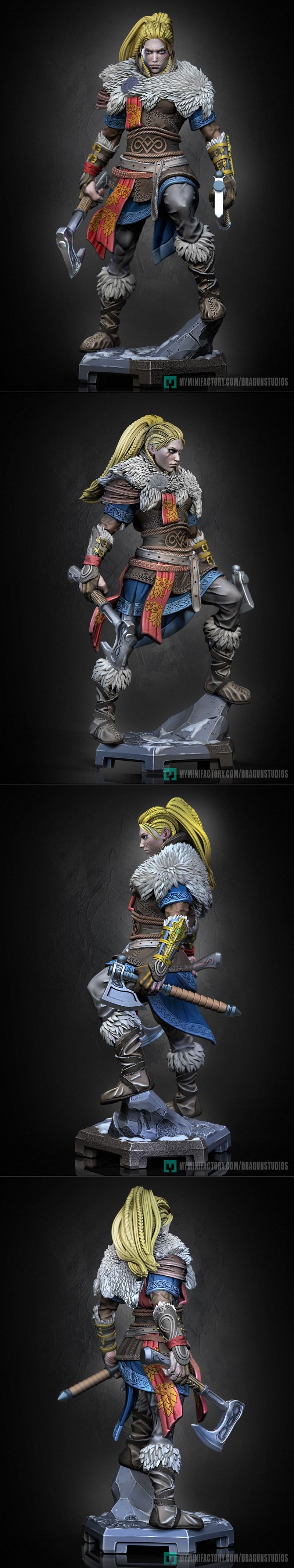 Dragun Studios - 瓦尔基里Eivor - 3D打印模型|Dragun Studios – Eivor Valkyrie – 3D Print Model STL