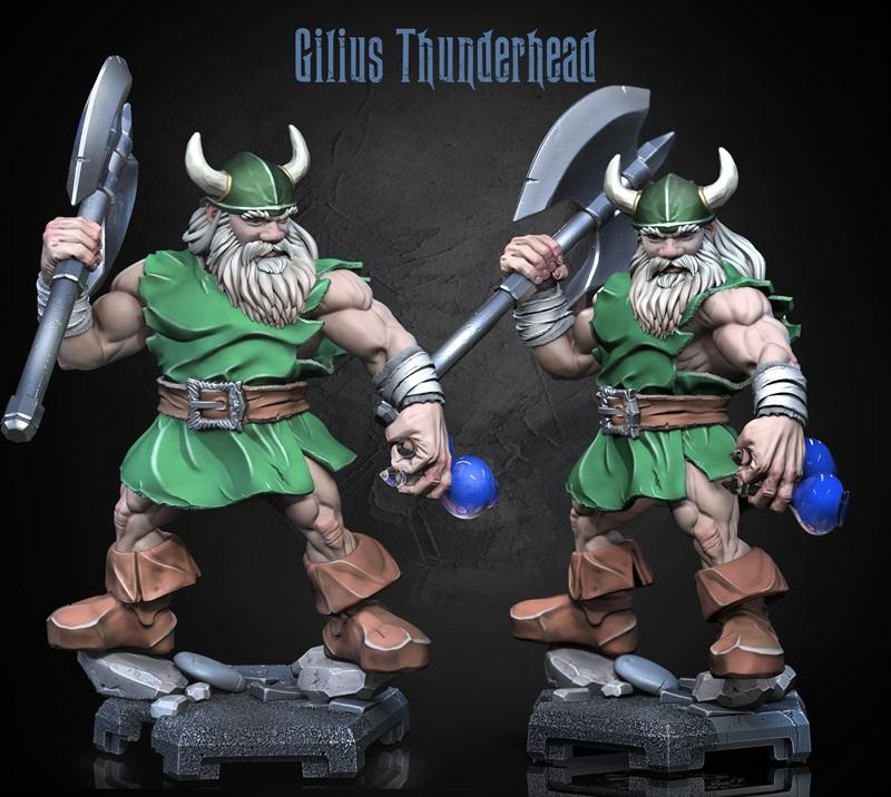 Dragun Studios - 吉利乌斯· thunderhead - 3D打印模型|Dragun Studios – Gilius Thunderhead – 3D Print Model STL