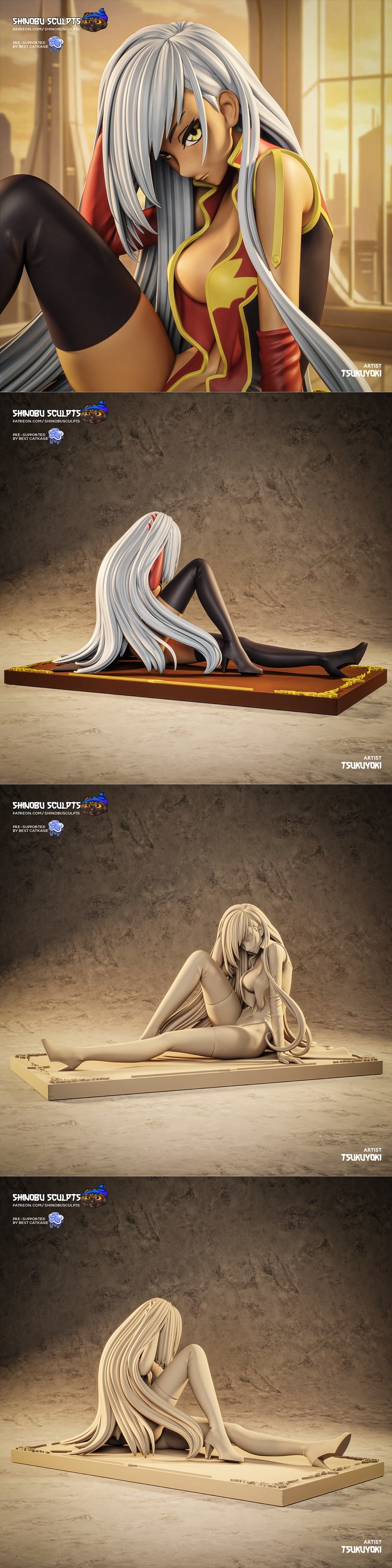Shinobu 3D打印模型：Villetta Nu角色雕塑|Shinobu Sculpts – Villetta Nu – Code Geass – 3D Print Model STL