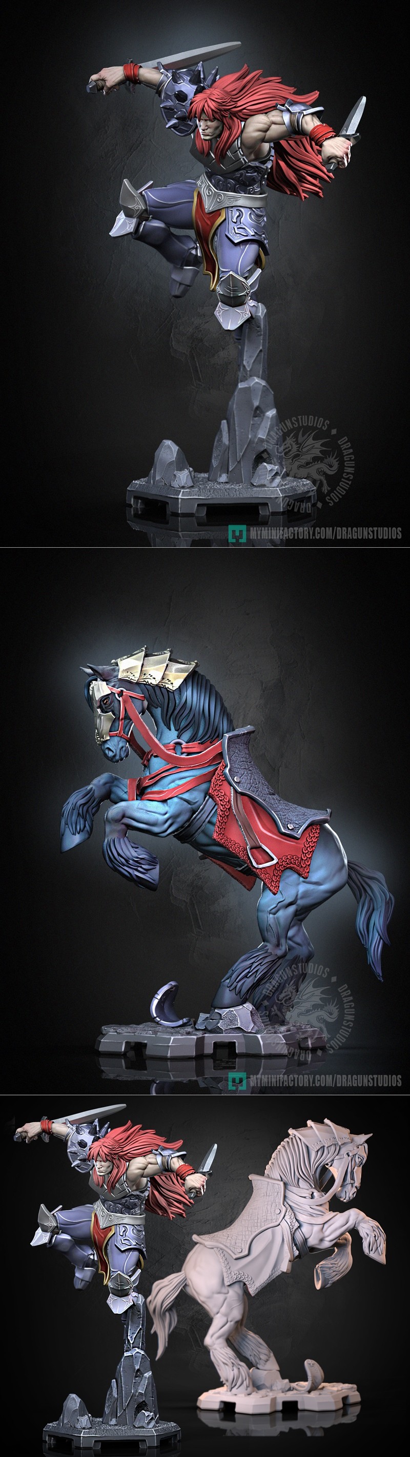 Dragun Studios - 布拉福德骑乘形态BOSS - 3D打印模型|Dragun Studios – Braford Unmounted BOSS – 3D Print Model STL
