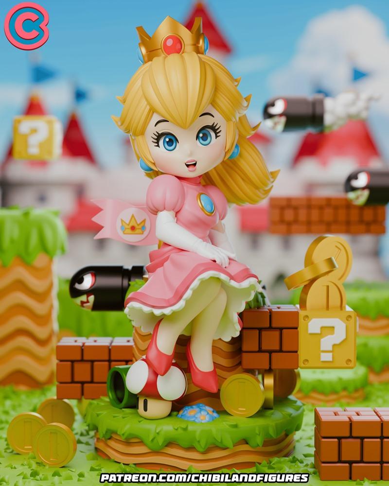 Chibi Land Figures – Peach – Super Mario – Chibi – 3D Print Model STL