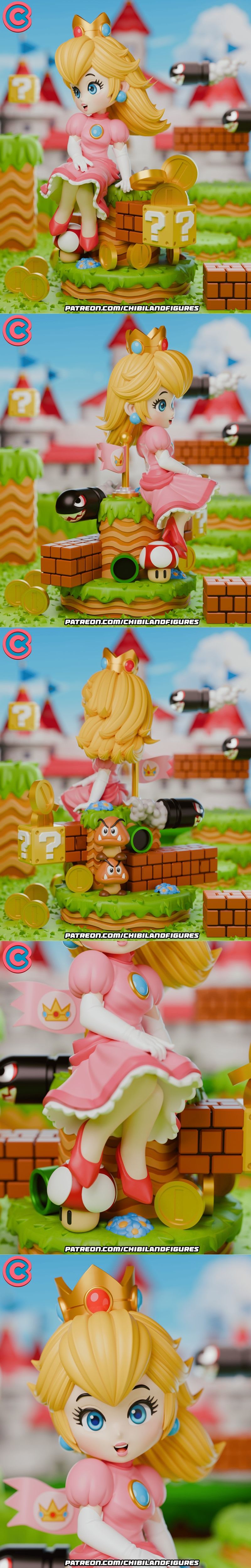 超级马里奥系列角色皮卡丘3D打印模型|Chibi Land Figures – Peach – Super Mario – Chibi – 3D Print Model STL