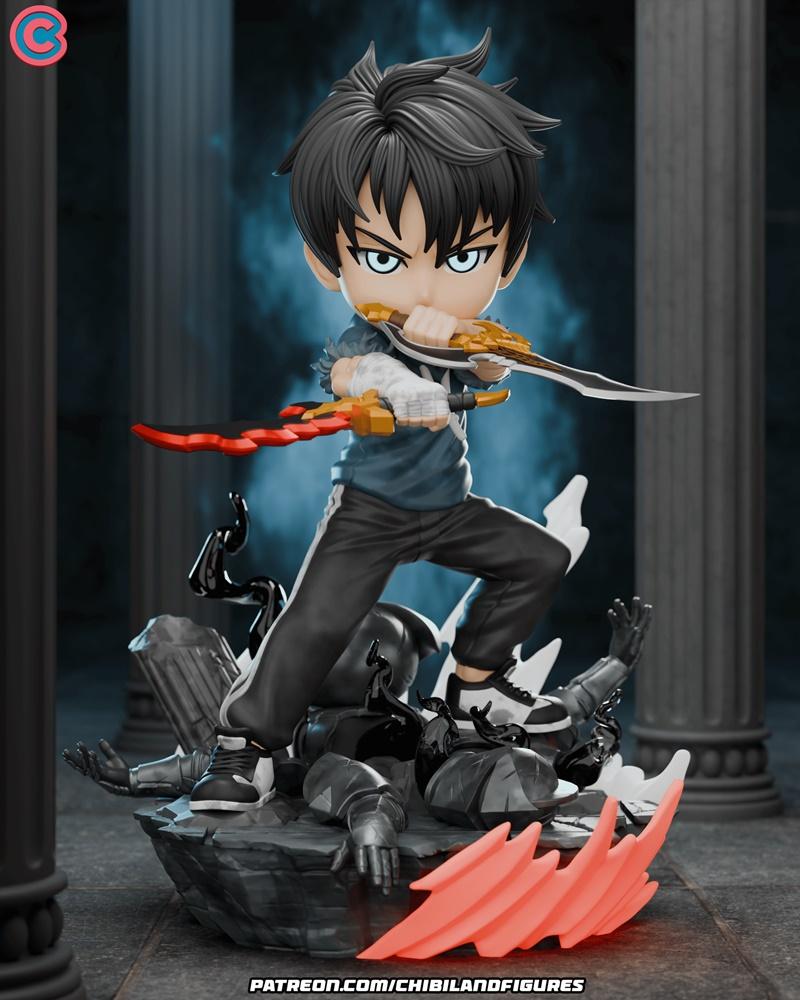 独孤求败3D打印模型——《剑灵》张俊昊迷你立牌|Chibi Land Figures – Sung Jin Woo Chibi – Solo Leveling – 3D Print Model STL
