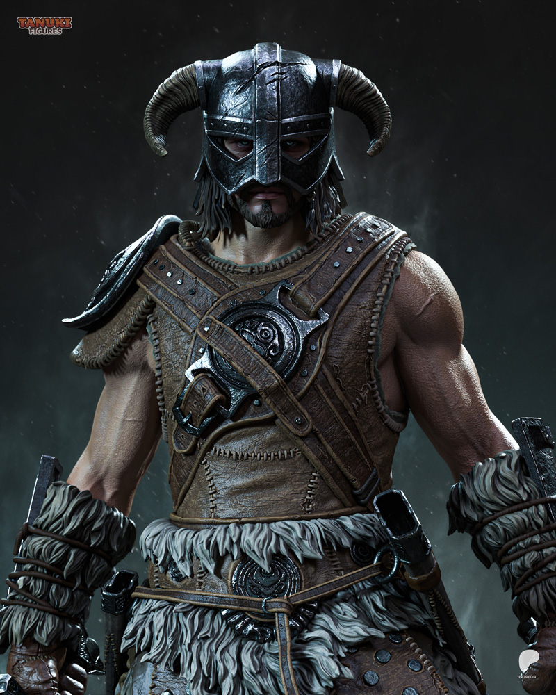天空岛忍者模型——上古纪元3D打印雕塑|Tanuki Figures – Dovahkiin – Skyrim – 3D Print Model
