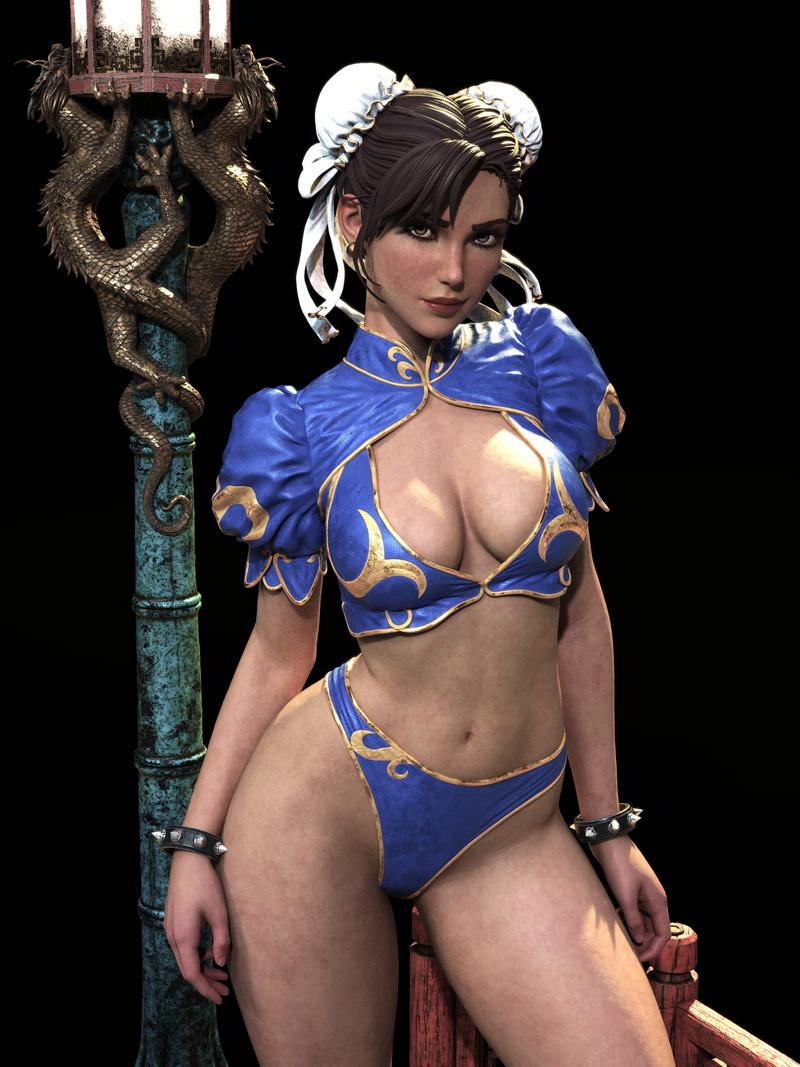 神龙工作室 - 银色战姬 - 巴哈姆特3D打印模型|God Link Studio – Chun-Li – 3D Print Model