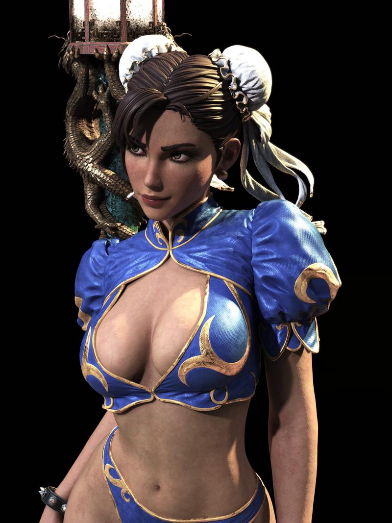 神龙工作室 - 银色战姬 - 巴哈姆特3D打印模型|God Link Studio – Chun-Li – 3D Print Model