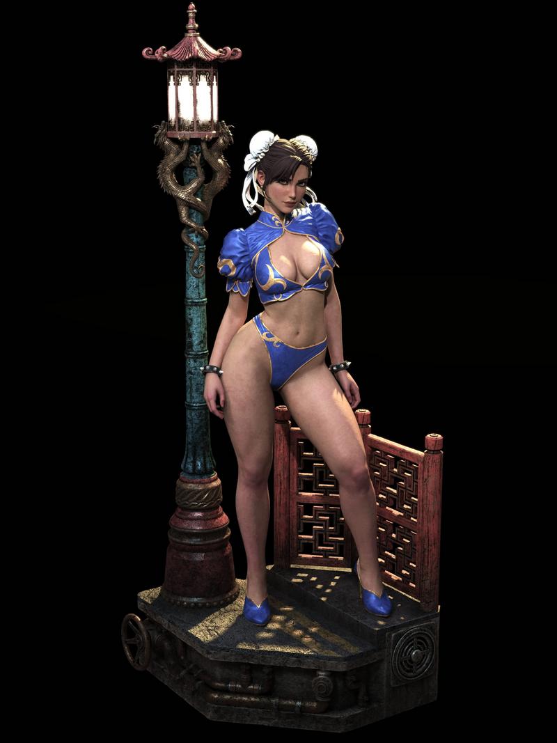 神龙工作室 - 银色战姬 - 巴哈姆特3D打印模型|God Link Studio – Chun-Li – 3D Print Model