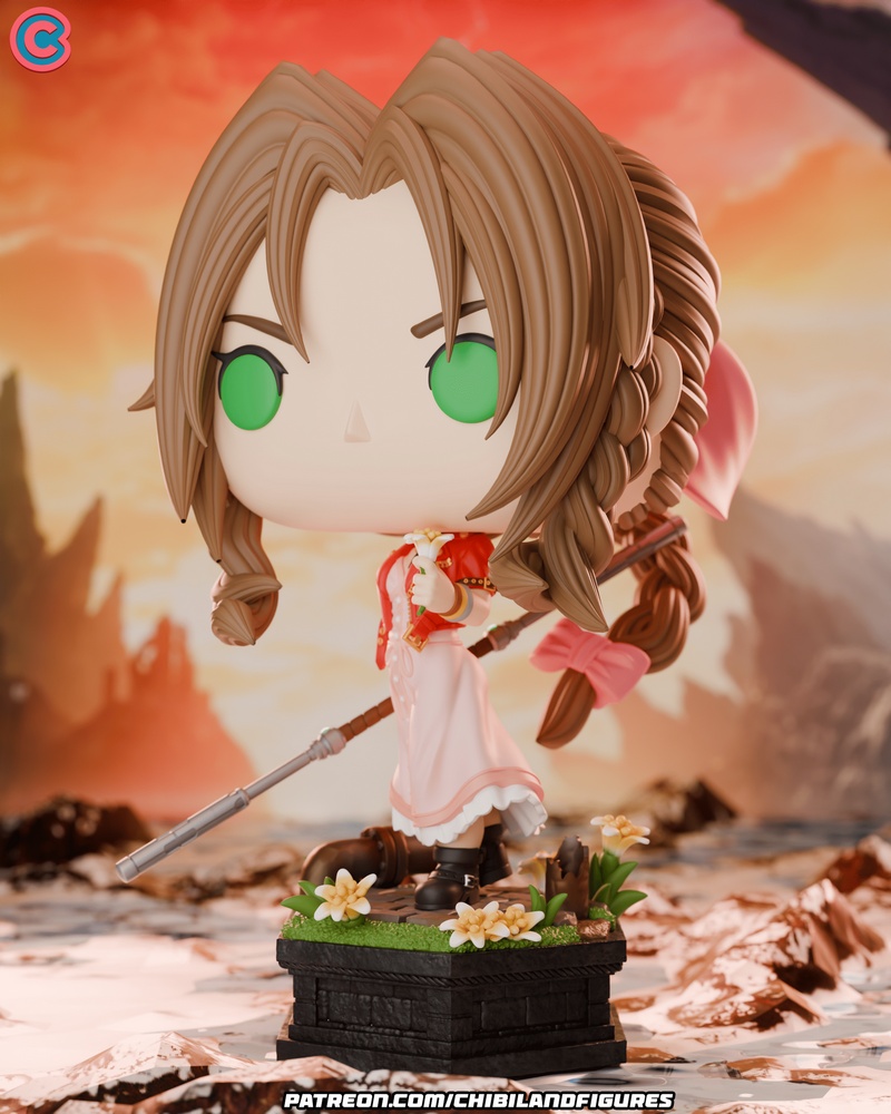 Chibi Land Figures – Aerith – Final Fantasy – Funko – 3D Print Model