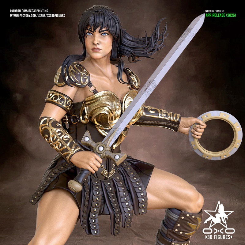 OXO3D - 《Xena战士公主》3D打印模型|OXO3D – Xena Warrior Princess – 3D Print Model