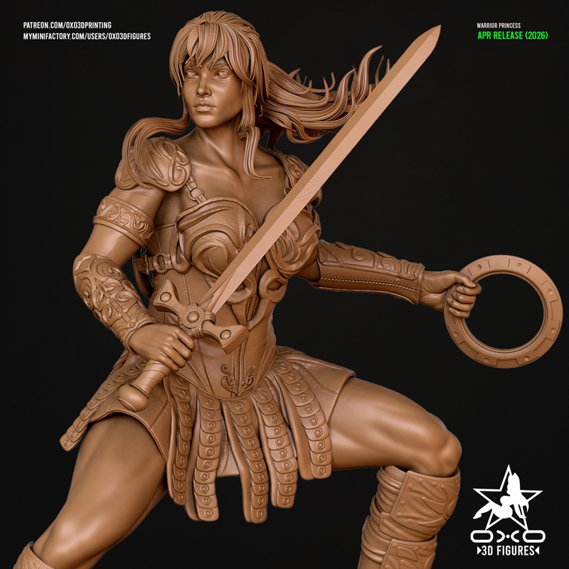 OXO3D - 《Xena战士公主》3D打印模型|OXO3D – Xena Warrior Princess – 3D Print Model