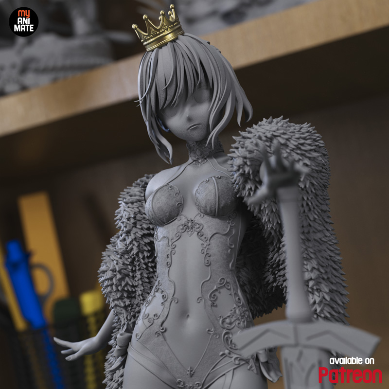 myAnimate – Saber Ecchi – Fate Series – 3D Print Model