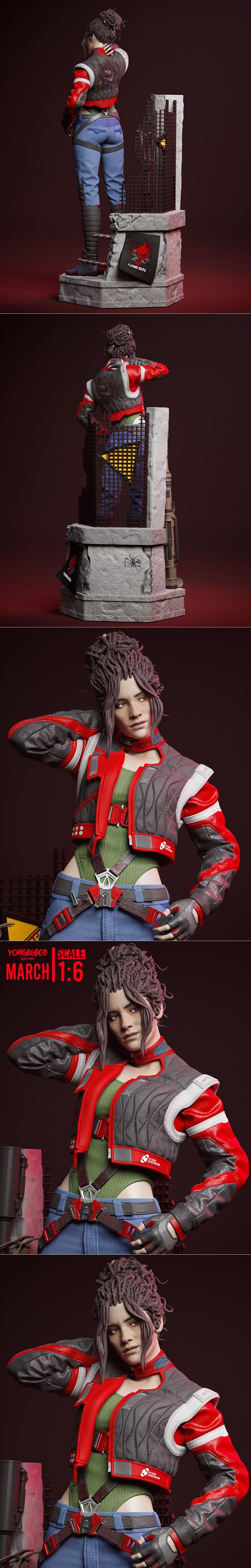 Yongblood Sculpture – Panam Palmer – 3D Print Model STL