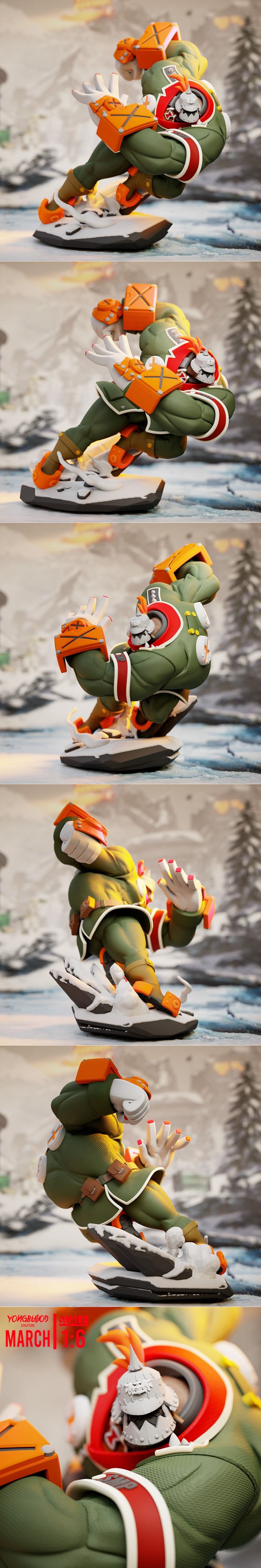 永血雕塑 - 潘朵拉·戈尔迪 - 3D打印模型|Yongblood Sculpture – Potemkin From Guilty Gear – 3D Print Model STL