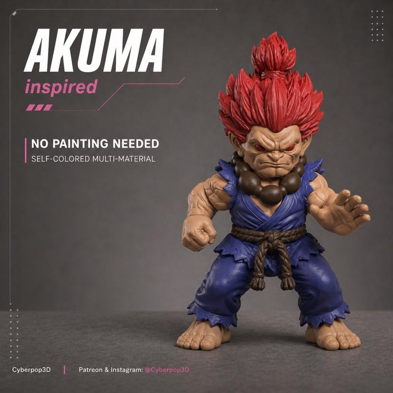 CyberPOP – Akuma Street Fighter – 3D Print Model STL