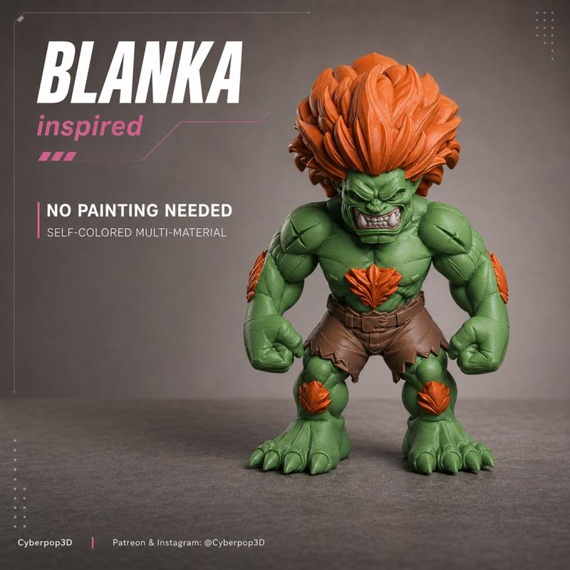 CyberPOP – BLANKA Street Fighter – 3D Print Model STL