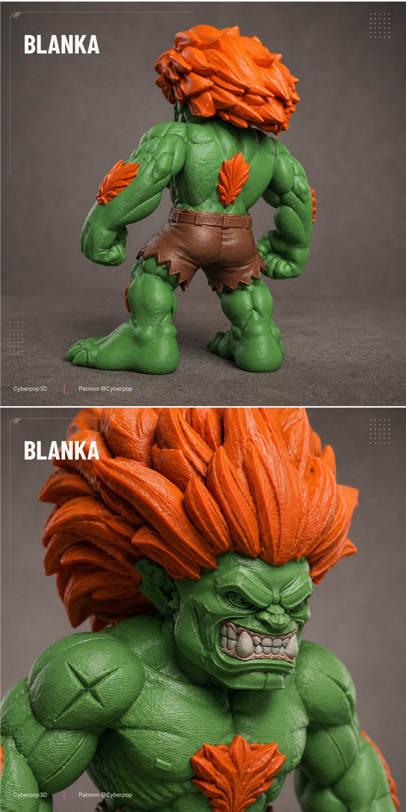 CyberPOP - 街头战士BLANKA 3D打印模型|CyberPOP – BLANKA Street Fighter – 3D Print Model STL