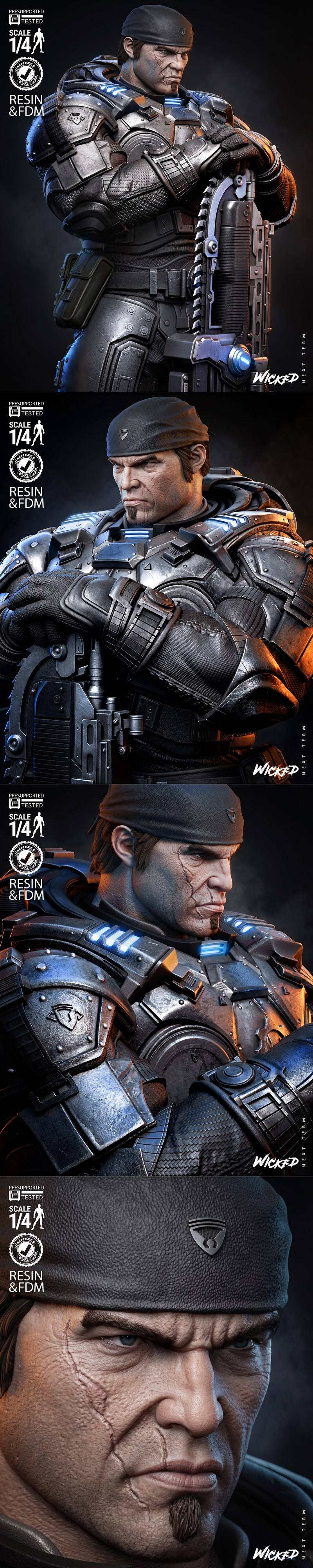 Wicked – Marcus Fenix Bust – 3D Print Model STL