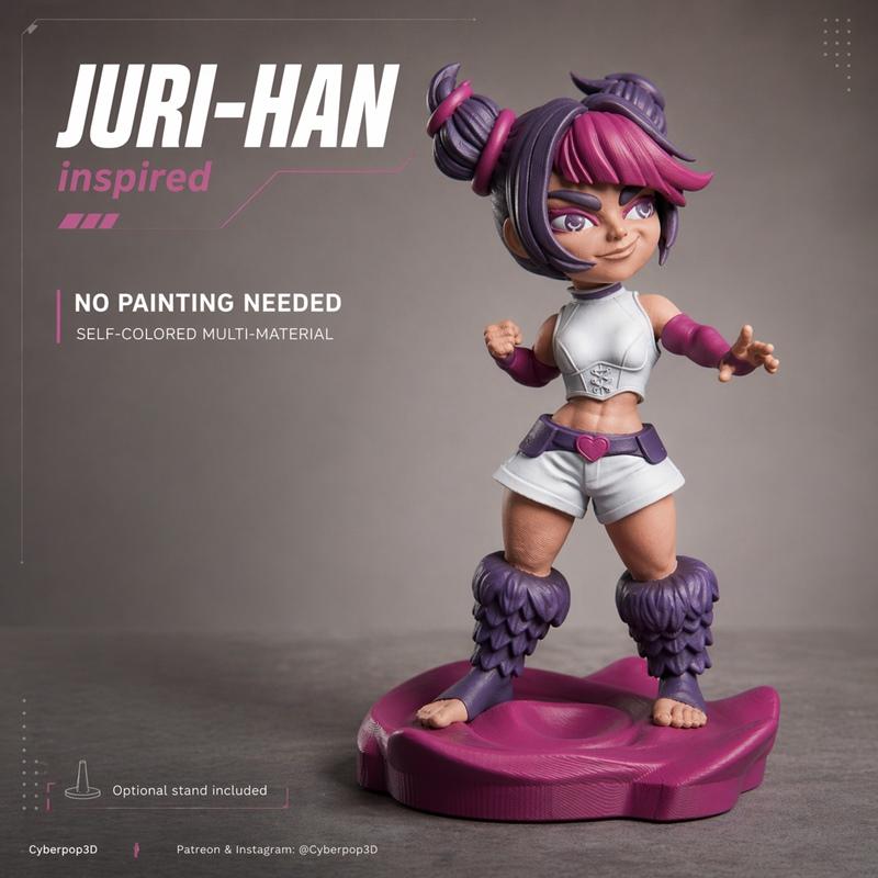 CyberPOP – Juri Street Fighter – 3D Print Model STL