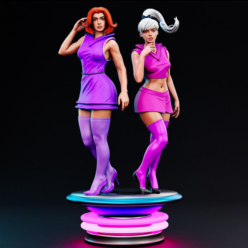 BrunoArt3D - 乔伊·杰特森与朱迪·杰特森 3D打印模型|BrunoArt3D – Jane Jetson and Judy Jetson – 3D Print Model STL