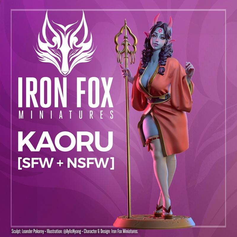 铁狐迷你模型 - 卡露尔风情插画 - 3D打印模型|Iron Fox Miniatures – Kaoru Pin-Up – 3D Print Model STL
