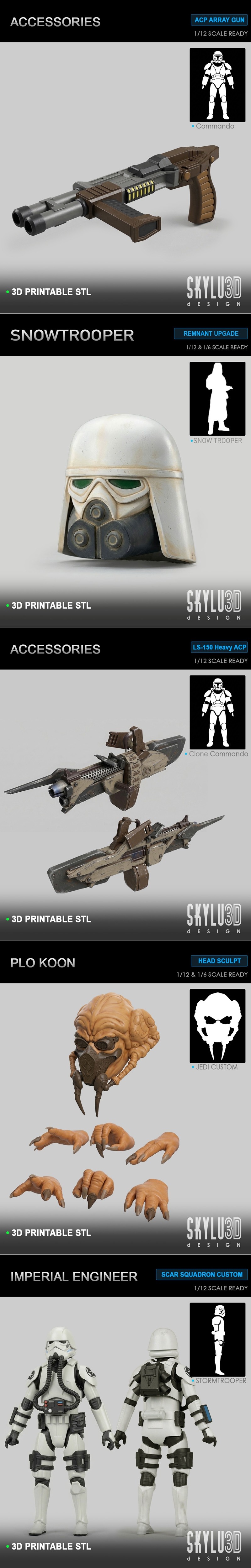 Skylu 3D打印模型 2026年3月 动漫游戏电影角色造型集|Skylu 3D Props March 2026 – 3D Print Model STL