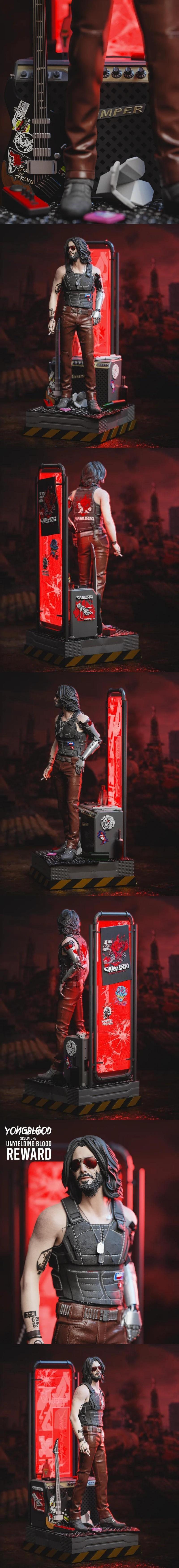Yongblood Sculpture – Johnny Silverhand – 3D Print Model STL