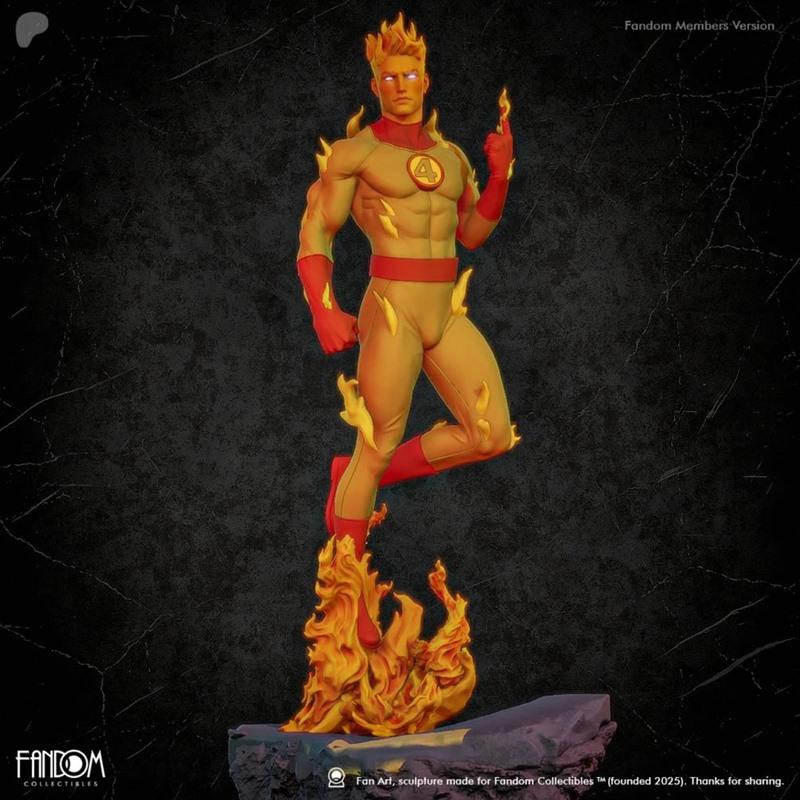 漫威3D打印模型：人类火炬|Fandom Collectibles – Human Torch – 3D Print Model STL