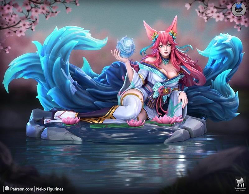 Neko Figurines – Fox Spirit Lady Ahri – MOBA Game Figure – 3D Print Model STL