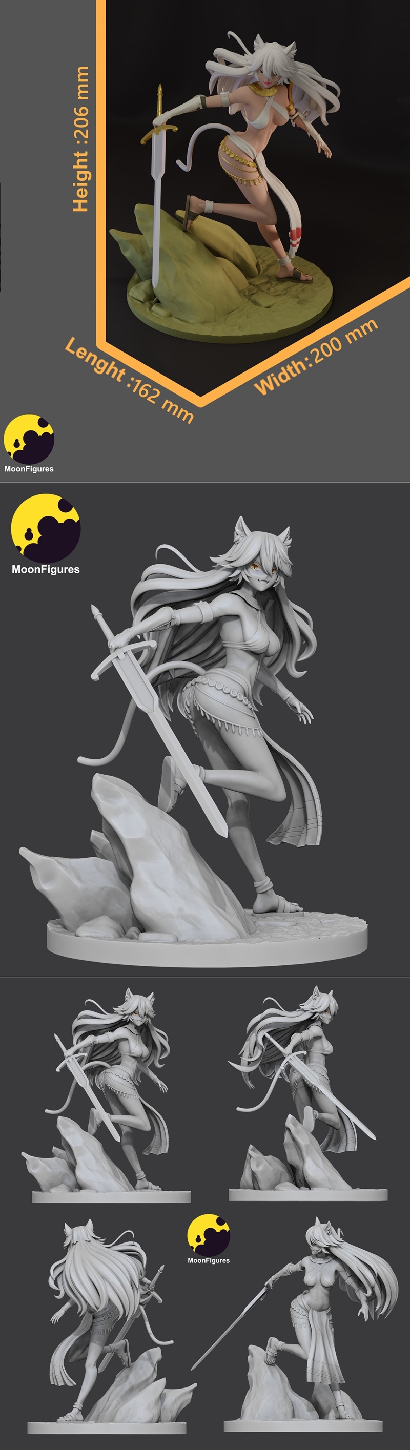 月之幻影——格拉纳特·内达基塔 3D打印模型|MoonFigures – Granart Needakitta – 3D Print Model STL